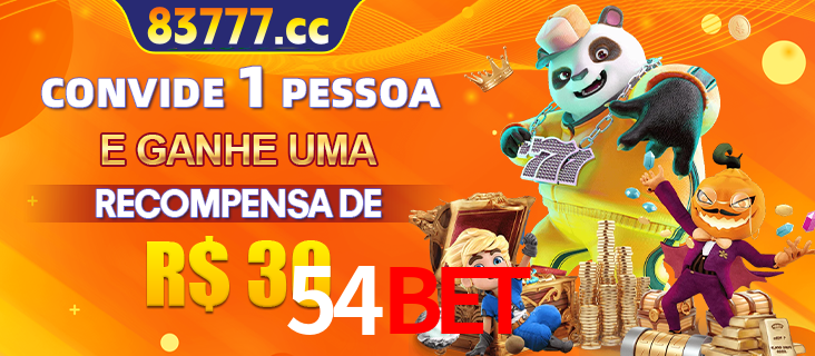 Banner institucional da 54BET sobre parceria de marcas e criação de uma marca de excelência, apresentando os mascotes de jogos populares como o Fortune Tiger.