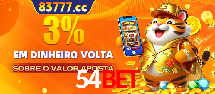 Promoção para baixar e instalar o aplicativo do cassino 54BET. O banner oferece uma recompensa de R1aR1aR8, com a imagem de uma cobra sobre moedas de ouro.